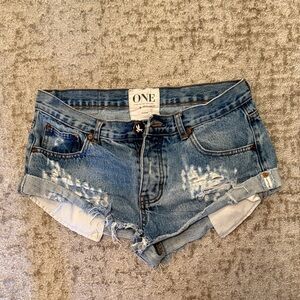 One teaspoon Women's Blue Denim Shorts